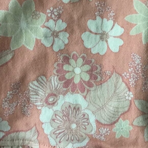 altar'd state peach floral denim tank top - Picture 2 of 4